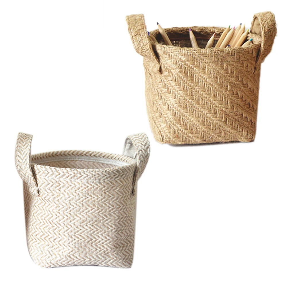 Cute Retro Sack Cotton Linen Storage Bags Folding Hanging Storage