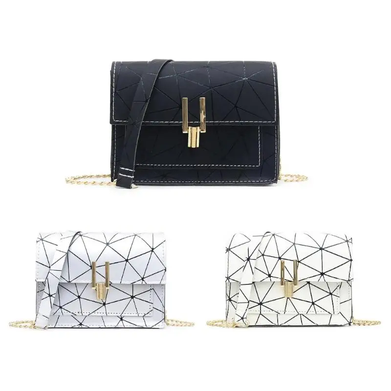 

Women Shoulder Bags PU Leather Geometric Print Messenger Korean Satchel