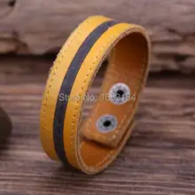 G91 желтый счастливый фраза полоса качество Кожаный браслет наручная повязка наручник мужской