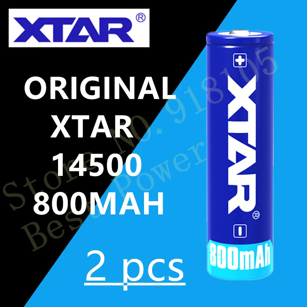 2 шт. литий ионные аккумуляторы XTAR 14500 800 мАч 3 7 в|Перезаряжаемые батареи| |