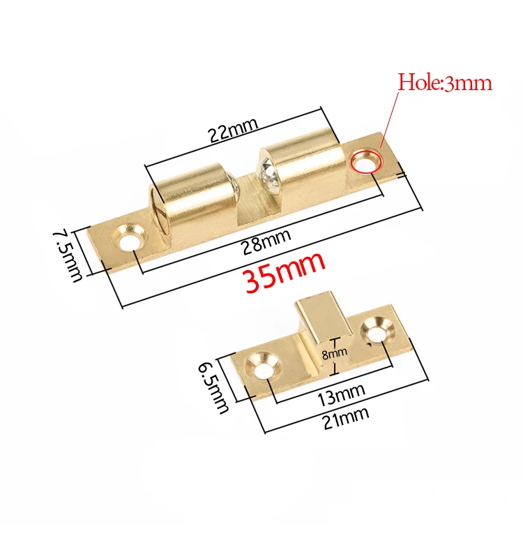 1 шт. 42/50/60/70 мм все Медь сенсорный бусины замок двери с пружинным механизмом шкафа дверной ловитель латунный двойной ловленный мяч Защелка двери шкафа