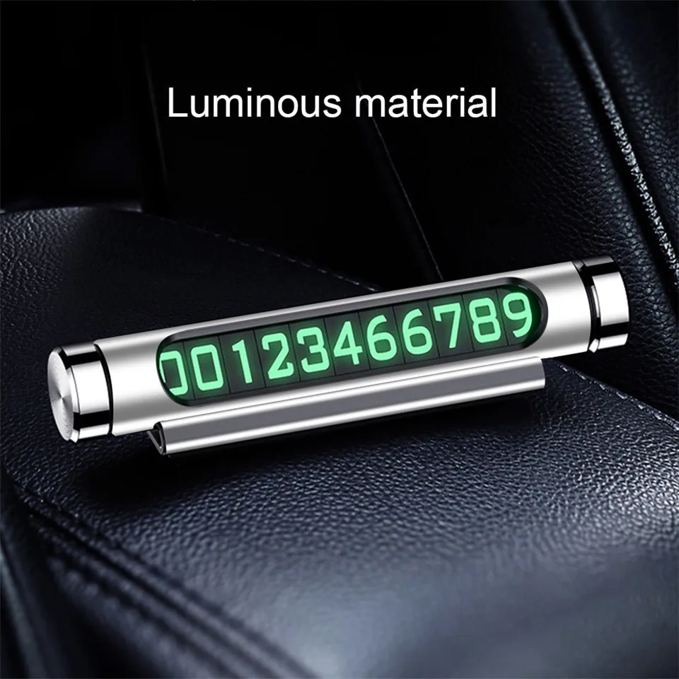 Temporary Car Parking Card Telephone Number Card Notification Night Light Sucker Plate Car Styling Luminous Phone Number Card (4)