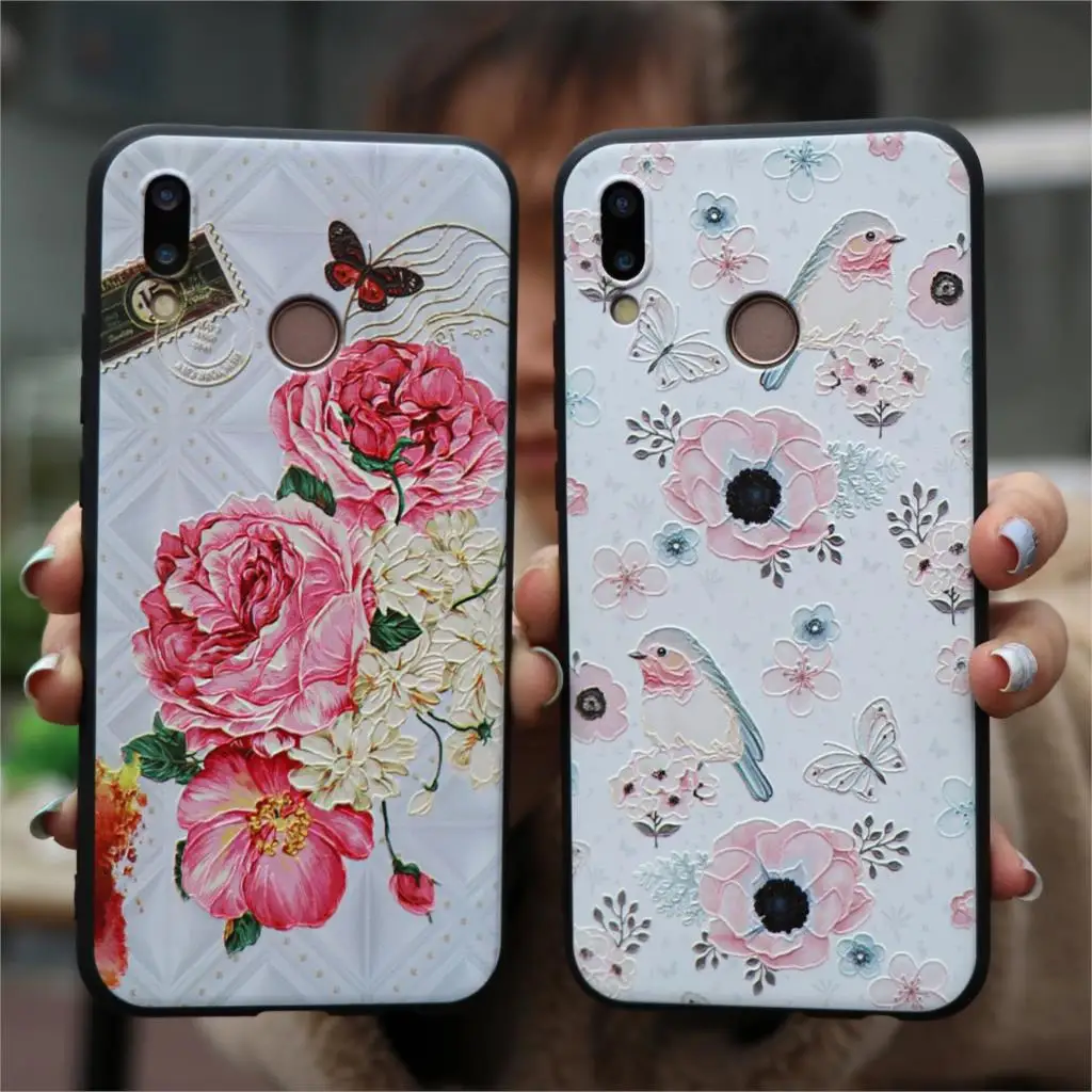 Чехол с 3D тиснением из ТПУ для Huawei Honor 8X 7A Pro P20 P30 P8 P9 P10 Mate 10 20 Lite Mini P smart 2019 Nova 2i 3 3i