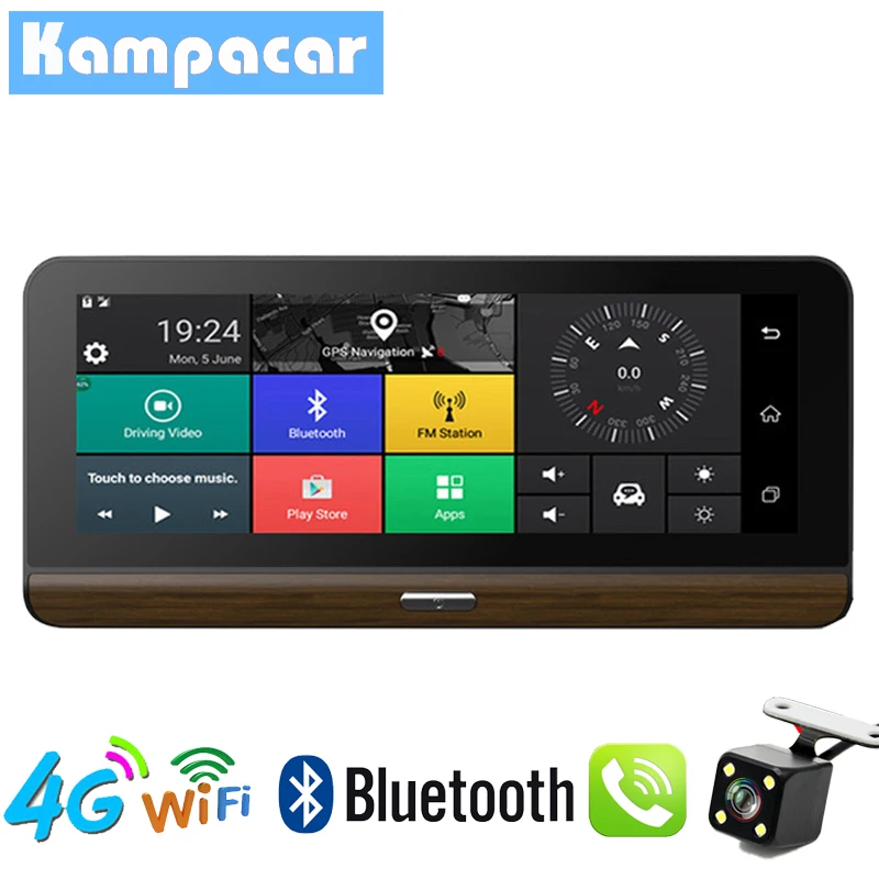 

Kampacar 4G Wifi Car DVR Dash Camera Mirror GPS Navigation Video Recorder Dual Lens Dash Cam ADAS Two Dvrs Full HD 1080P Cameras