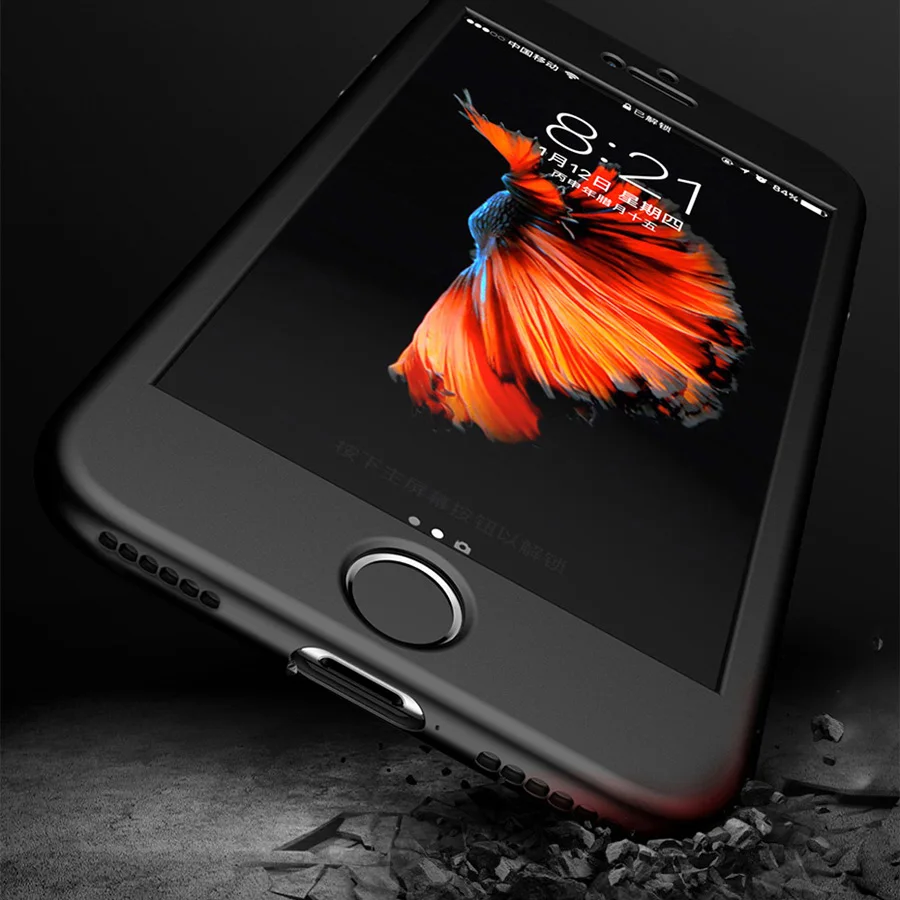 

360 Full Body Case For Apple iPhone 7 7Plus X XS XS Max XR Rubber Phone Cover 6 6s 8Plus 2in 1 Hybrid Soft Silicon Shockproof