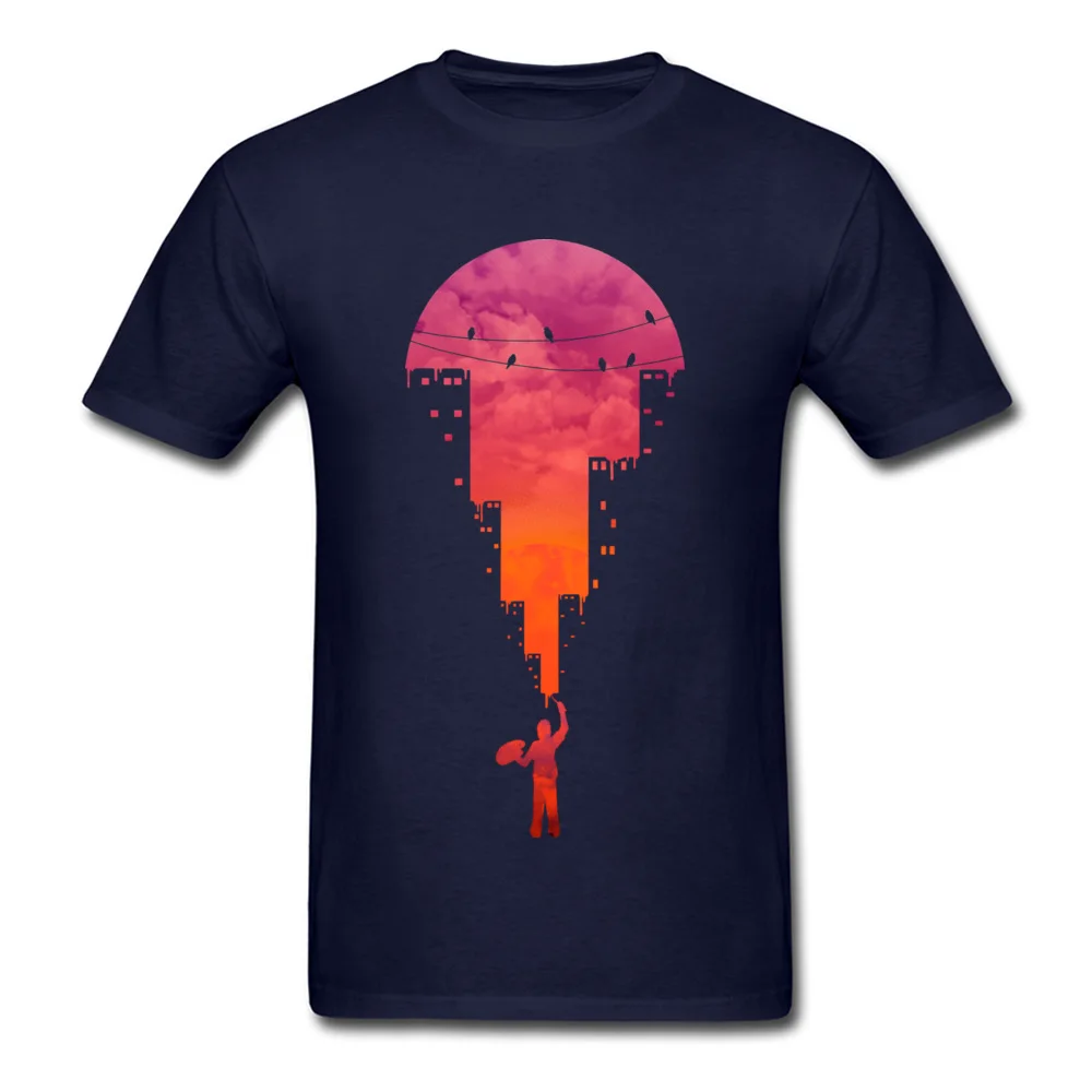 Design Sunset Painter Men T Shirt Faddish ostern Day Short Sleeve O Neck 100% Cotton Fabric Tees Slim Fit Tee Shirts Sunset Painter navy