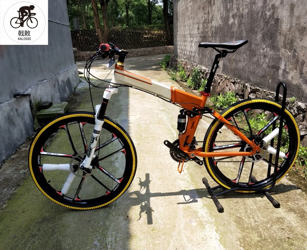 Perfect Kalosse  air front fork   bicycel folding  24/27/30 speed  26inch  bicycle mountain bike  Full suspension adults   bike 7