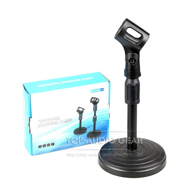 Adjustable Height Round Base Tabletop Desktop Mic Stand For SHURE MV51 MV 51 Microphone Stand Boom Clip Holder Mount Clamp