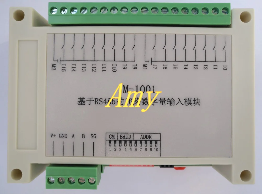 16 way digital input DI module RS485 Modbus data acquisition communication board PLC extension IO