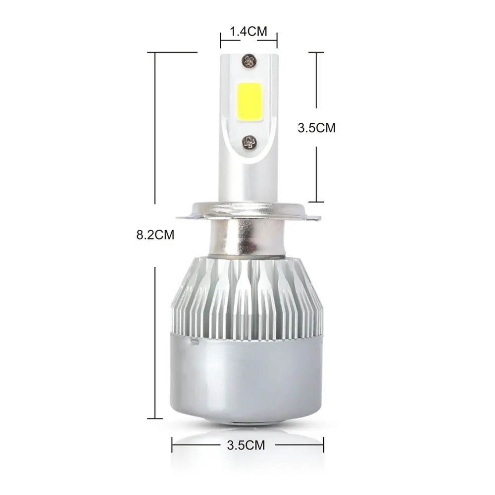 Vehemo супер яркий светодиодный светильник на голову H7 H1 H4/HB2/9003 DC12-24V, передняя лампа, автомобильные лампы, головной светильник светодиодный налобный фонарь, белый головной светильник