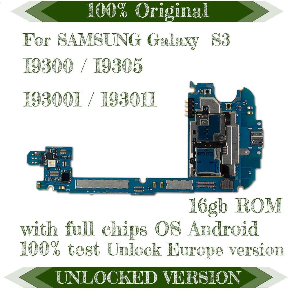 Оригинальная материнская плата для samsung Galaxy S3 i9300/i9305/I9300I/I9301I разблокированная материнская плата с чипами логическая плата 16 Гб