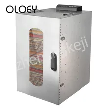 Сушилка для фруктов Еда Нержавеющая сталь машина для сушки мяса 20-этажный Видимый высокой Ёмкость Мощность экономия времени Контроль температуры здоровья