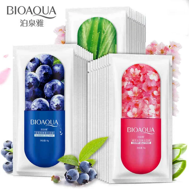 10 шт. отбеливающая маска для лица BIOAQUA с экстрактом черники вишни алоэ глубокое