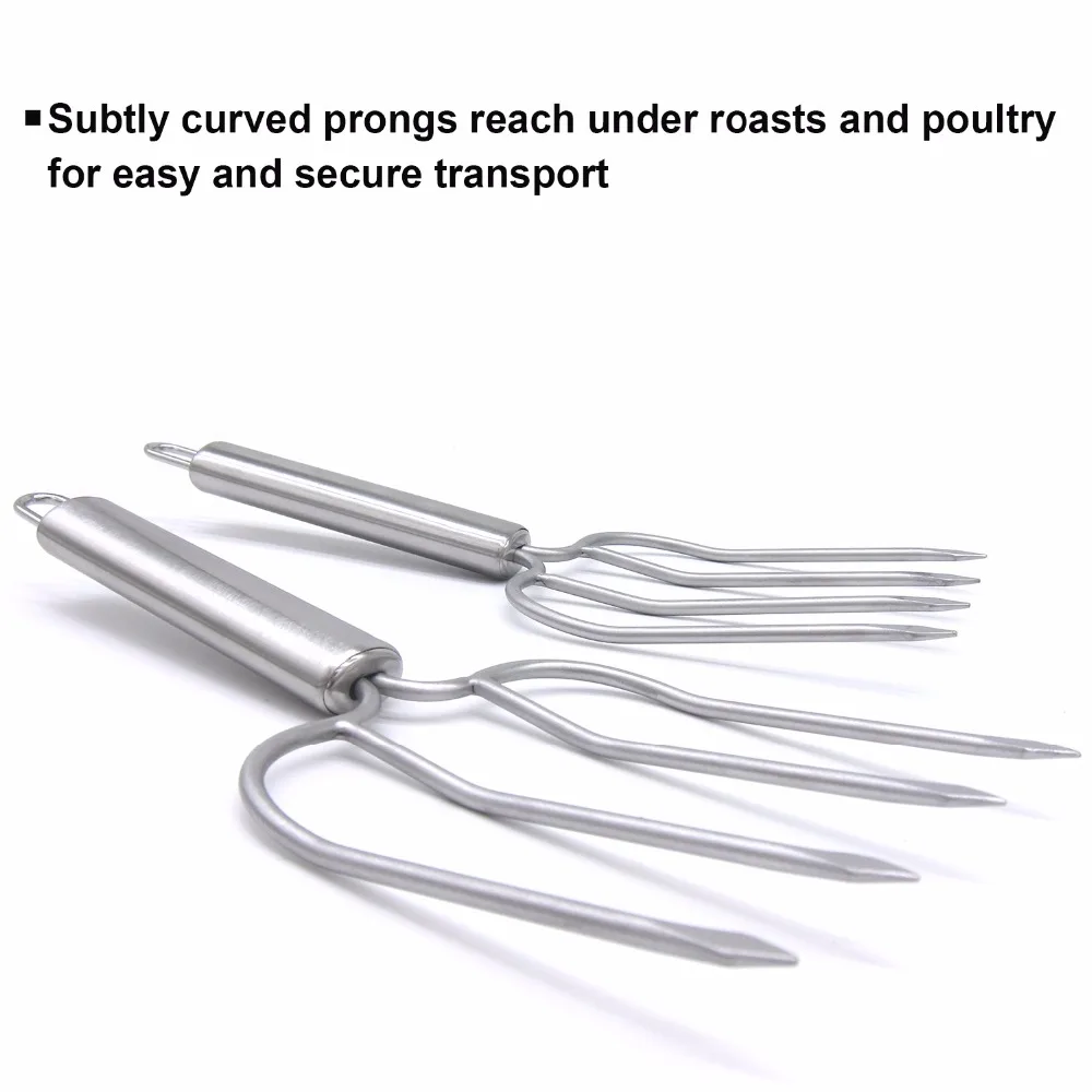 New Turkey Lifter Forks Set Stainless Steel Turkey Lifters and Poultry Lifters Claws Carving Forks BBQ Kitchen Assessoies