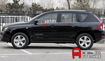 

For Jeep Compass 2011 2012 2013 2014 2015 Stainless Bottom window Frame Decorative sill Cover Trim 4pcs car styling