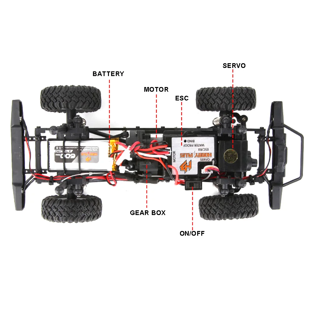 URUAV 1/24 4WD 2,4G мини RC автомобиль гусеничный модель автомобиля водонепроницаемый RTR