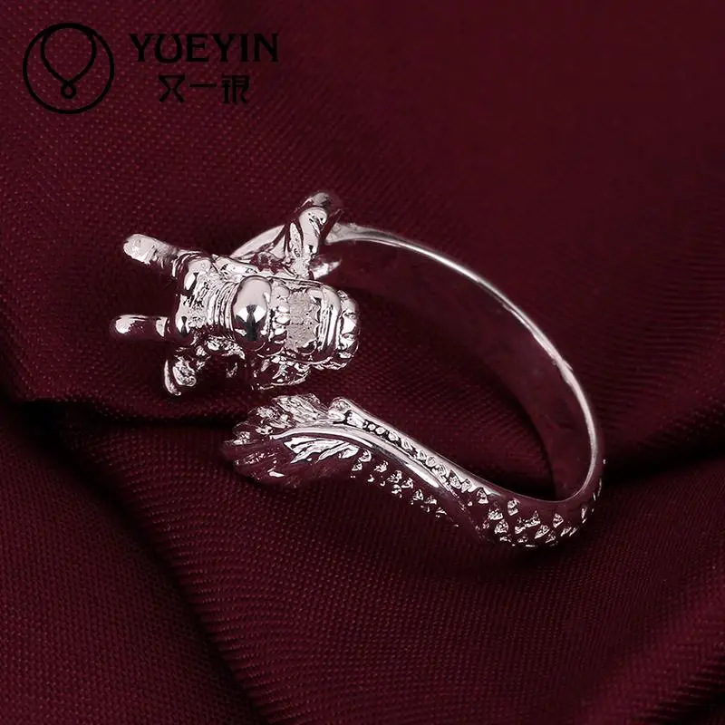 Europe New Fashion Personality Silver Plated Romantic Wedding Rings Don't Fade Hot Sale