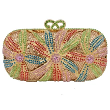 LaiSC abendtasche frauen diamant kupplung kristall tasche rote blume dame-parteihandtasche gold hochzeit zubehör Soiree Pochette SC252