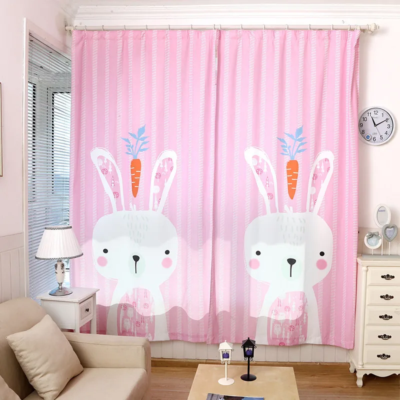 3D kinderen roze leuke konijn gordijnen kinderkamer koreaanse stijl ... 3D kinderen roze leuke konijn gordijnen kinderkamer koreaanse stijl ...