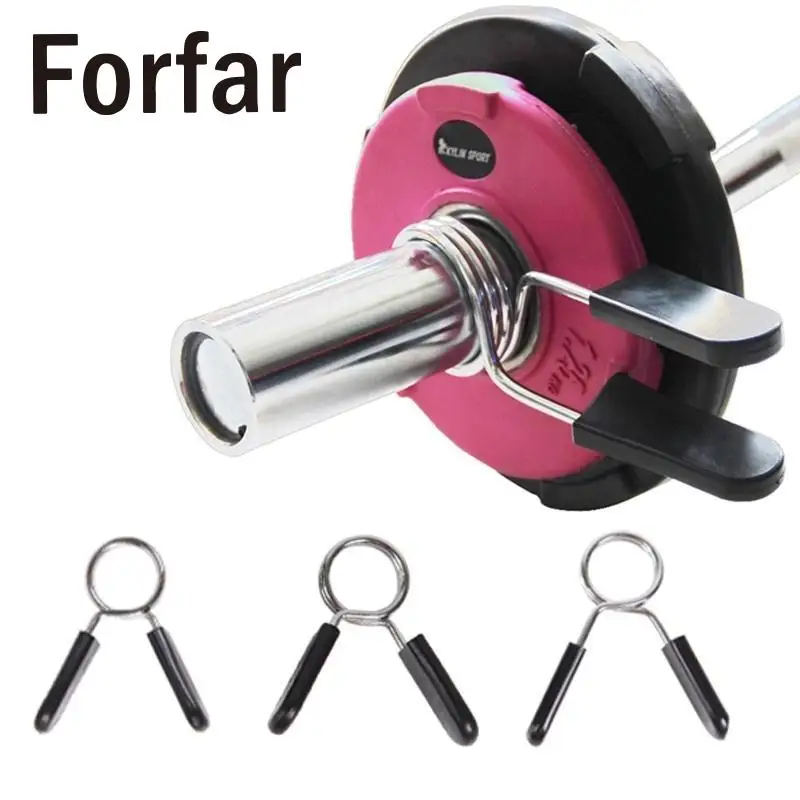 Forfar 1pair Weight Lifting Clamp Spring Clips for Weight Bar Lock