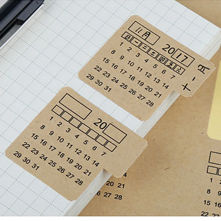 

2 sheet/set 2019 Calendar Index Sticker Date Label Handwritten Blank Notebook Stationery Classification Calendar Schedule
