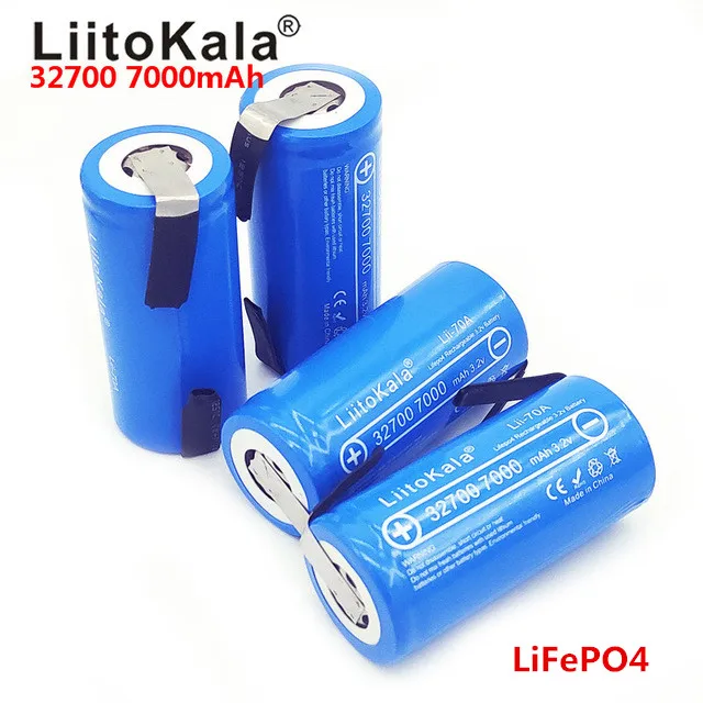 LiitoKala 32700 lifepo4 3 2 в 7000 мАч 33A 55A полоски для пайки на батарейках велосипедная