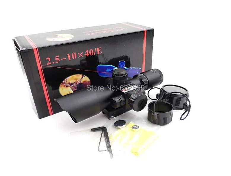 

Free 2.5-10X40 Air Hunting Arms Gun Scope Illuminated Rifle Scope with Mil-Dot Reticle Red Laser