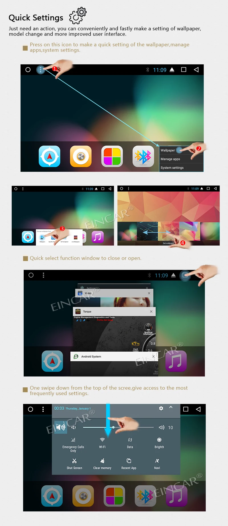 Sale Android 7.1 Universal Car Audio Stereo GPS Nvaigation Double 2 Din Video Car DVD Player with Wifi Bluetooth Free Rearview Camera 4
