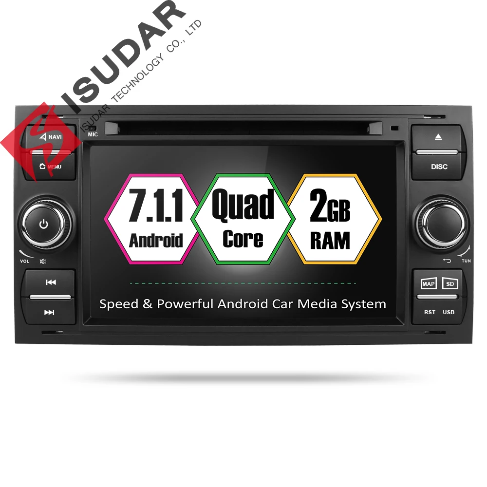 Isudar font b Car b font Multimedia Player Android 7 1 1 GPS Autoradio 2 Din
