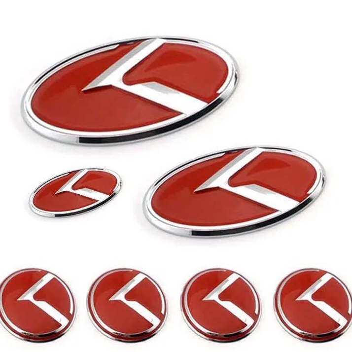 7 Pcs Ensemble De Voiture K Logo Autocollant Decal Rouge Noir Directeur Roue Embleme 60mm Pour Kia K Centre Insigne De Voiture Style Aliexpress