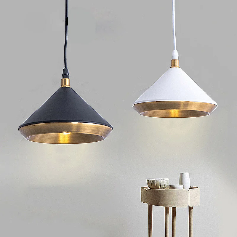 

Nordic modern metal chandeliers simple table creative personality single head restaurant bar industrial led lighting fixture