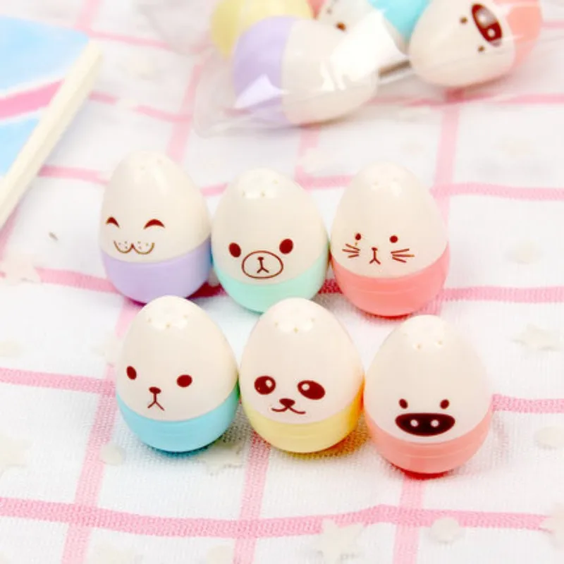 

6 pcs/set Novelty Egg highlighter marker pens for writing Cartoon animal face Fluorescent pen stationery office school supplies