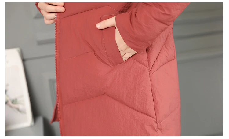 Jackets Women's Winter Long Jacket 2018 Cotton Padded Coat Women Fake Fur Collar Zipper Outwear Coats Female Slim Thick CH587 (3)