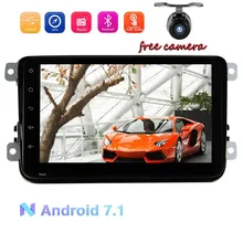 EinCar Android 7.1 Double DIN Car GPS Navigator For Volkswagen 8” Blutooth WIFI USB OBD 3G/4G Phone Mirror link SWC Canbus CAM