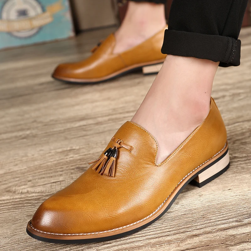 italian vintage men leather footwear luxury brand tassel formal leather suit shoes men elegant wedding business oxfords for men (33)
