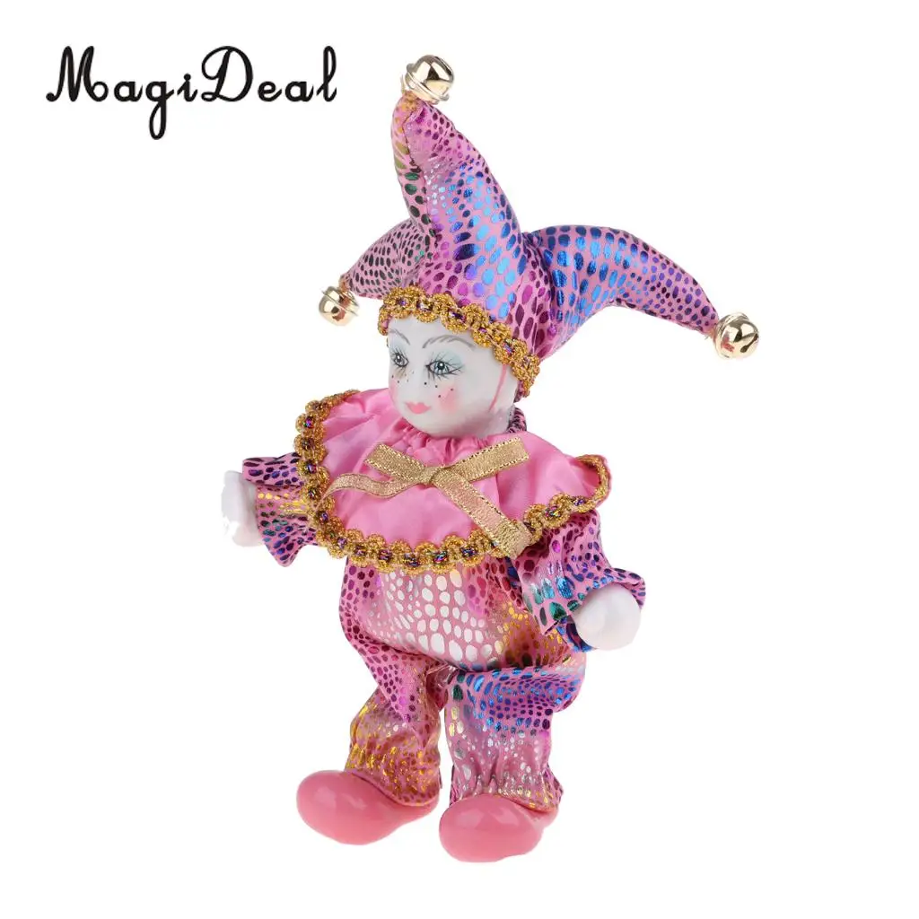 8inch Victorian Porcelain Doll Standing Ceramics Eros Dolls Clown Doll Toys Baby Wishing Doll Ornament Kids Birthday Gift Pink