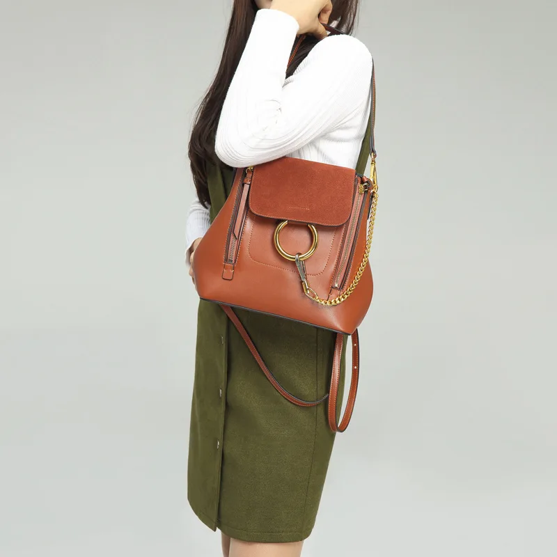 Vache En Adolescents Cuir Femme Nouveau gray Dos De École Pour Mode Designer Seau Sac À Sacs Véritable Filles Voyage Black brown Zz8znqxC0