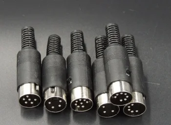 

10 Pcs DIN 3 4 5 6 7 8 Pin Male Plug Solder Connector with Plastic Handle 13mm DIY Adapter