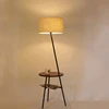 Nordic modern fashion E27 wrought iron triangle lamp pole floor lamp for living room bedroom hotel room black walnut floor lamp ► Photo 3/6