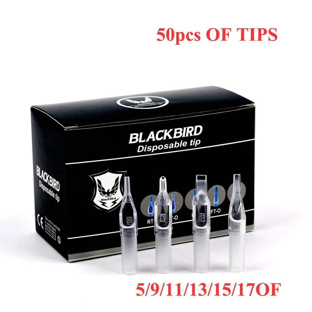 

Qink 50pcs Open Flat OF Disposable Sterile Tattoo Tips Clear Plastic Transparent Assorted Nozzle Tube for Rotary Machine Needles