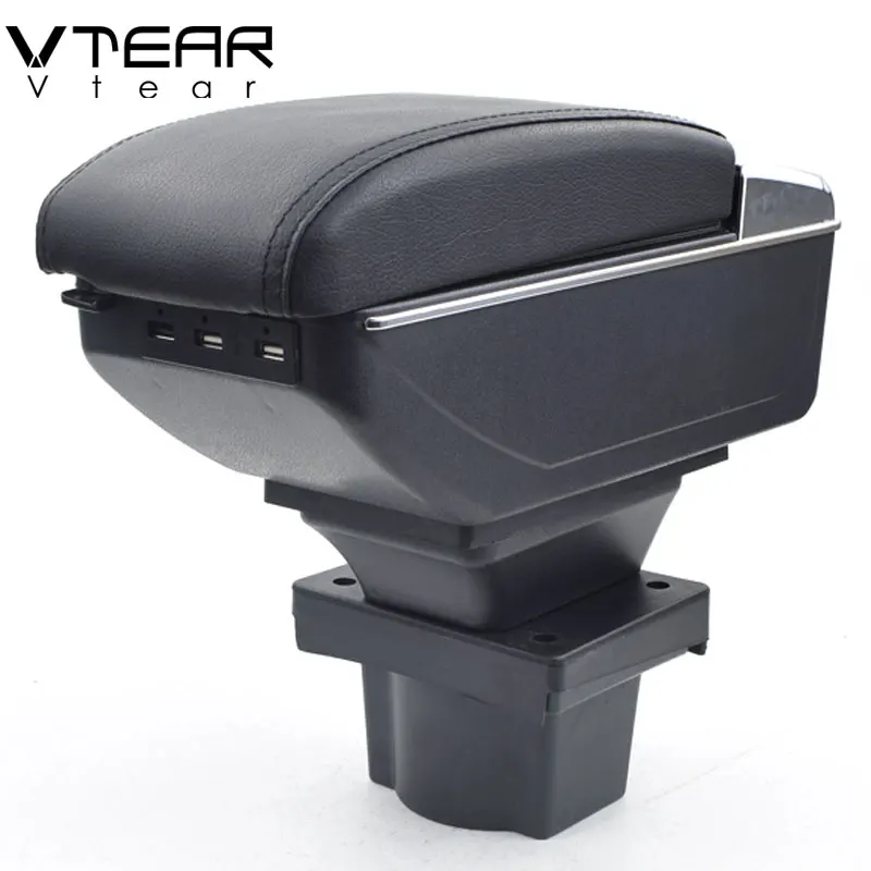 

Vtear For Skoda A5 armrest box USB Charging interface heighten central Store content box cup holder ashtray accessories parts