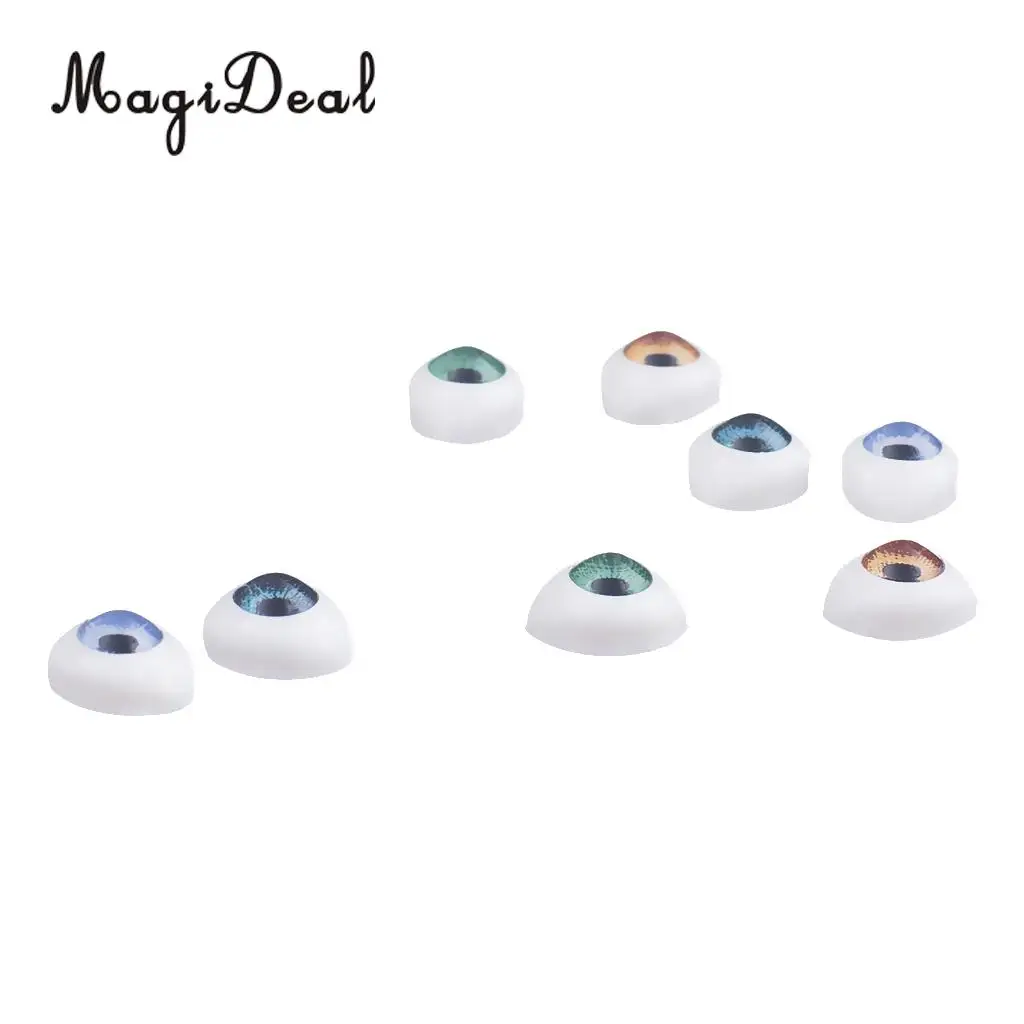 8Pcs Plastic Oval Fake Dolls Eyes Eyeballs for Children Kids DIY Mask Doll Bear Craft Toy Making 5mm Iris Accessory