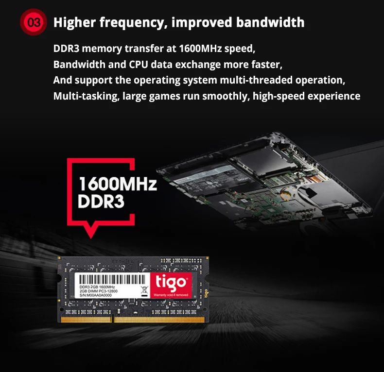 Tigo DDR3 4 ГБ для ноутбука RAM Memoria 1 35 V низкая мощность 1600mhz 1333mhz Sodimm память|Оперативная
