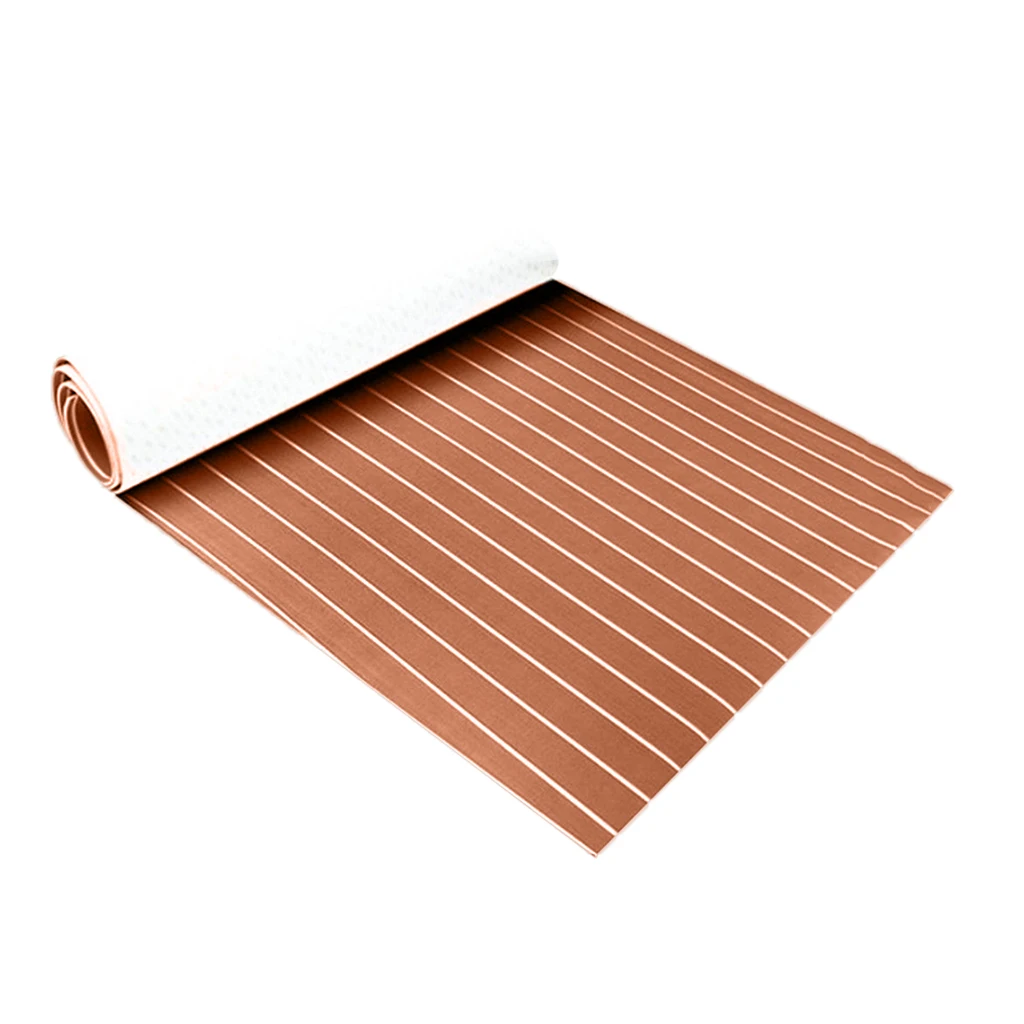 1 Pcs 6mm Thick Self-Adhesive 94x23'' Foam Teak Decking EVA Foam Marine Flooring Boat Decking Sheet Accessories 6 Color Non-skid