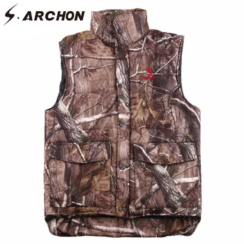 

S.ARCHON Winter Warm Tactical Camouflage Vests Men Cotton Padded Sleeveless Jacket Coat Male Thicken Forest Camo Army Waistcoats