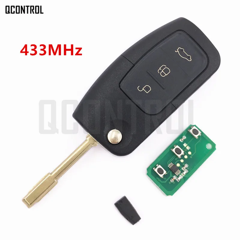 QCONTROL Автомобильный Дистанционный ключ подходит для Ford Fusion Focus Mondeo Fiesta Galaxy автомобильный FO21 лезвие флип-ключ