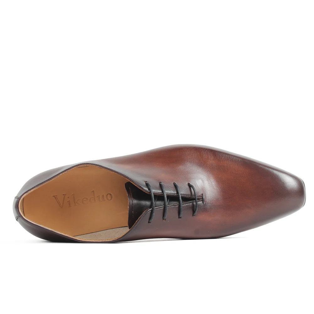 Handmade Formale Brown Hochzeit Leder Oxford Schuh Zapatos Schuhe Neue 2019 Büro Patina Echtes Kleid Fashion Vikeduo Männer wazAxA