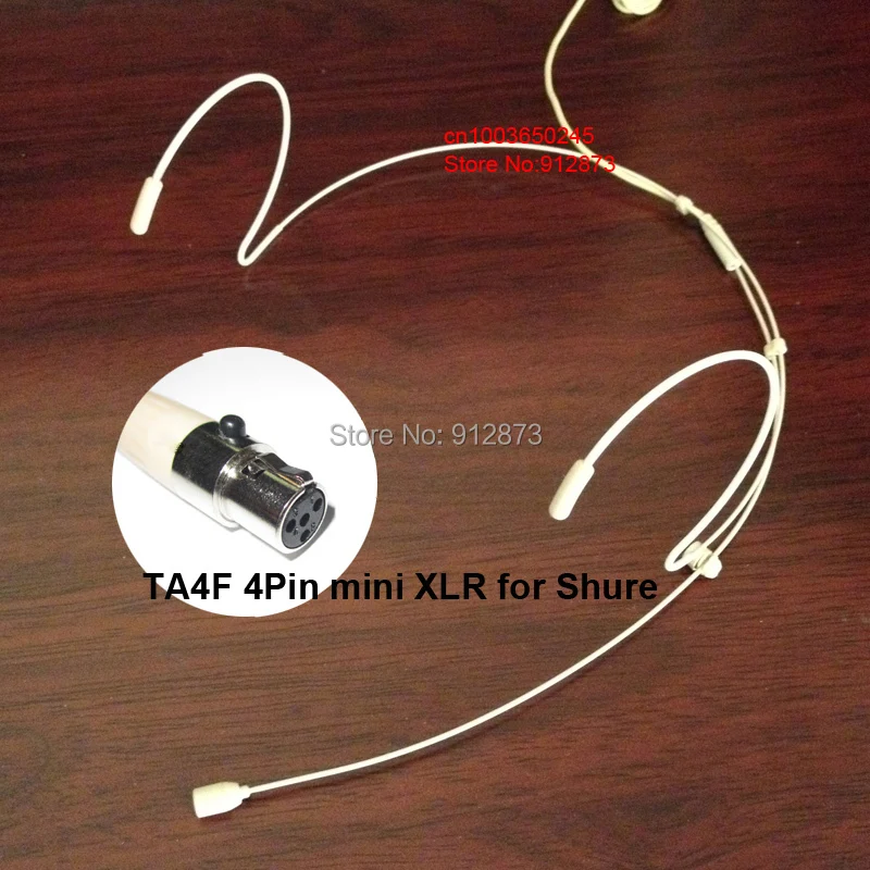 

HM-4021-X4 Dual Ear Hook Headset Head Microphone for Sh.ure Wireless Mic System Bodypack with TA4F Mini 4Pin XLR Connector