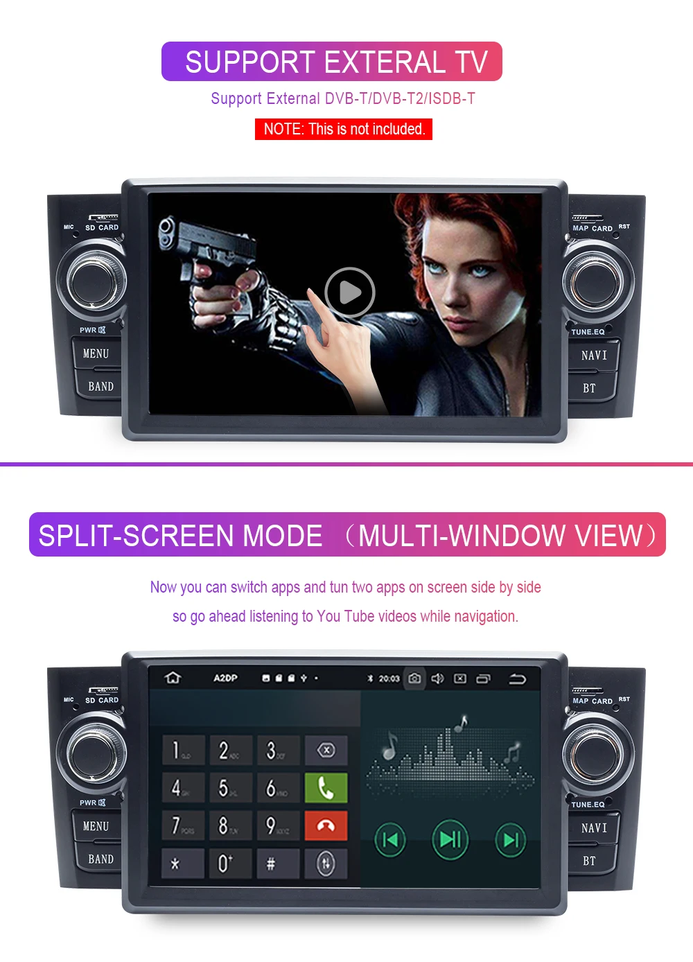 Excellent 2 Din Android 9.0 Car Radio DVD Player For Fiat/Grande/Punto/Linea 2007-2012 GPS Navi Touch screen Multimedia TPMS WIFI 2+32GB 16