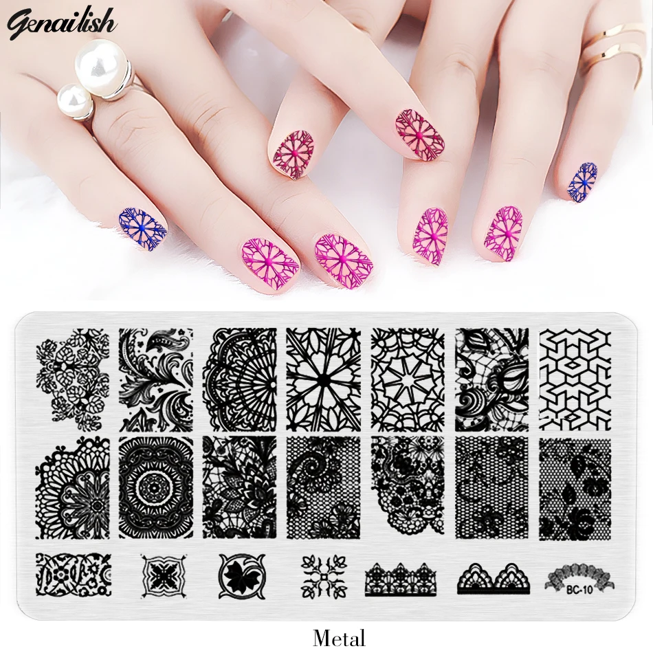 Sbcnail Stamping Plates Stainless Steel Stencils For Nails Art Stamp